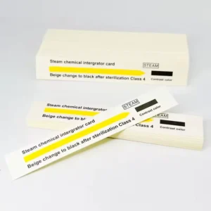 Pressure Steam Sterilization Chemical Indicator Strip Autoclave Indicator Card Yellow Black Color Change Water based