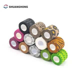 Printed Multi-color High Elastic Breathable Medical Care Cohesive Bandages for Joint Support