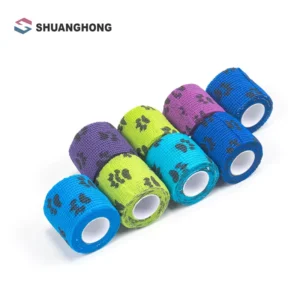 Printing Medical Non Woven Easy Tear Self Adhesive Vet Wrap Cohesive Elastic Bandage