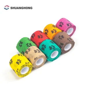 Printing Medical Non Woven Easy Tear Self Adhesive Vet Wrap Cohesive Elastic Bandage