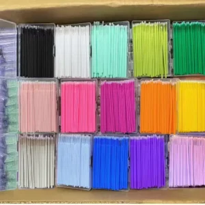 Private Label Cotton Swabs Nylon Micro Applicator Wands for Eyelash Extensions Colorful Disposable Micro Brush