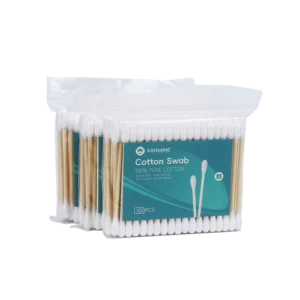Private Label Thailand Factory Cotton Bud 100pcs Bamboo Stick Cotton Swab with PP Bag