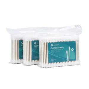Private Label Thailand Factory Round Pointed Tip Cotton Bud 200pcs Paper Stick Cotton Swab with PP Bag