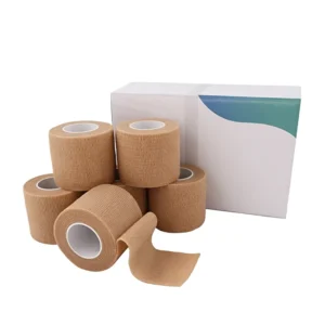 Professional 2 Inch Self Adhesive Cohesive Bandage Wrap Breathable Elastic Athletic Sports Tape Brown Vet Wrap for First Aid CE