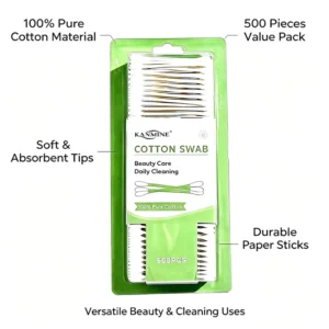 Professional High Quality Double Head 500pcs Cotton Swabs Paper Stick Cotton Bud with Suction Card Package