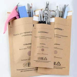 Professional High Temperature Color Changing Nail Supplies Disinfection Sterilization Kraft Paper Pouches for Nail Salon