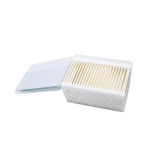 Professional Manufacturing Soft and Safe Pointed Round Tip Cotton Bud 300pcs Paper Stick Cotton Swab with Square Box