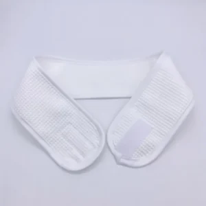 Pure Cotton Terry Cloth Waffle Weave Facial Spa Headband Adjustable Makeup Hair Wrap with Magic Tape