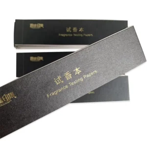 Pure White 300 Gsm Absorbent Art Paper Blotter Shape Test Strip for Perfume Essential Oil Testing Custom Label Hot Stamping