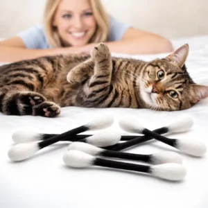 Pure Wool Felt Cotton Swab Cat Teaser Catnip Interactive Toy for Teeth Cleaning Boredom Relief Sniffing Play