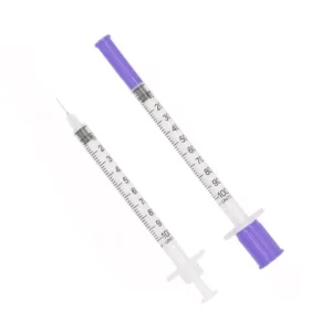 Purple Disposable Medical Sterile Insulin Syringe Stainless Steel PP Material 0.5ml 1ml Custom Provide CE Certified