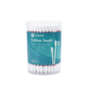 Q tips Double Head Cosmetics Double Pointed Tip Cotton Bud 100pcs Red Paper Stick Cotton Swab with pp Box