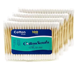 Qtips Cotton Swabs Wet Wipe Ear Big Double Head Dog Ear Cleaner Bamboo Stick 100% Cotton CE ISO Certified Pet Care