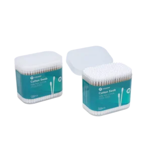 Qtips Ear Cotton Bud 200pcs Bamboo Stick Cotton Swab with Square Box for Ear Cleaning Makeup for Cosmetic Use