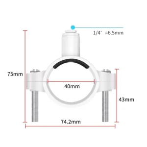 Quick Connection Saddle Clamps for RO Water System 40mm 1/4″ 40mm OD Clamp Pipe Water Filter Parts