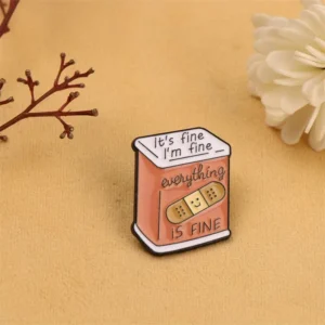Quirky and Colorful Enamel Pin of a Band Aid Box for Those with a Sense of Humor Ideal for Casual Outings