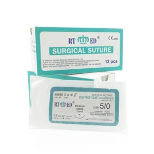 RTMED Non Absorbable Sterile Surgical Suture with Needle Polypropylene