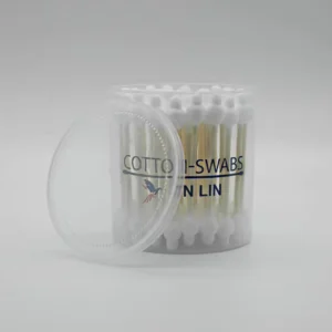 Ready to Ship Bamboo Stick Double Round Heads Cotton Swabs Makeup Tool