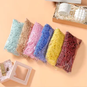 Recyclable Craft Box Filler Crinkle Cut Paper Grass Basket for Easter Pulp Shredded Paper Grass Coated Material Packaged Carton