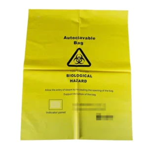 Red/Yellow Autoclave Biohazard Bags With Sterilization Temperature Indicator