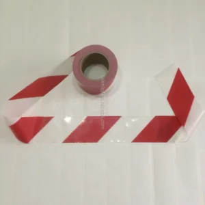Reflective Red and White Warning Tape Both Sides Printed