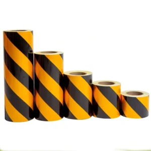Reflective Warning Tape Roll in Car Traffic Color Ground Area