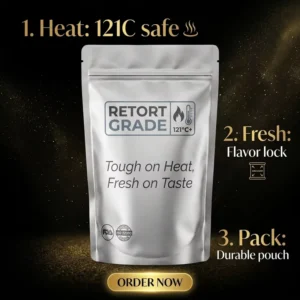 Retort Pouch High Temperature Food Packaging Supplier Factory Low Moq Fda Approved Mre Packaging Zipper