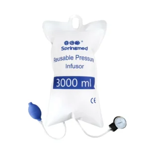Reusable Manual Pressure Infusion Bag Pressure Infuser with Aneroid Gauge Pressure Indicator for Hospital Care