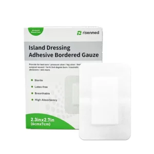 Risenmed Latex free Waterproof Sterile Medical Non woven Adhesive PU Transparent Island Wound Dressing
