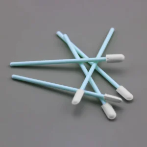 Round Tip Short Handle Cleanroom Polyester Swab Lint Free Cotton Swab for Precision Instrument Cleaning