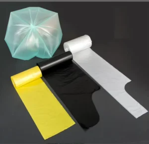 S Shape Handle Star Seal Bottom HDPE Material Customizable OEM Service Recyclable Disposable Household Use PE Rubber Bags Roll