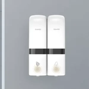 SAIGE Luxury Dual Liquid Foam Touch Sanitizers Hand Wash Dispenser Set Manual Bathroom Soap Dispenser Set Wall Mounted