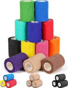 SJ 3 Inch Self Adhesive Bandage Assorted Color Breathable Cohesive Bandage Wrap Rolls Elastic Self Adherent Sports Bandage