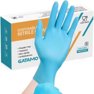 SN017 100 Count Blue Powder Free Nitrile Gloves Bulk Black Nitrile Caja Dental Exam Gloves for Medical Use