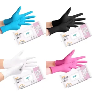 SN027 4mil Powder Free Black White Blue Food Grade Disposable Nitrile Glove Colored 100 Pcs Box Nitrile Gloves