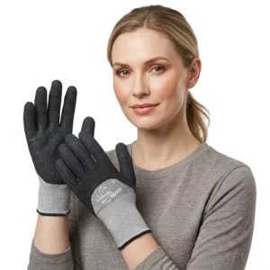 SRsafety ANSI A9 Cut Resistant Gloves Needle Puncture Resistant Level 5 Work Gloves with Crinkle Latex Coated for Construction