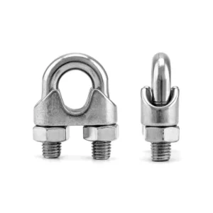 SS304/316 U Bolt Saddle Fastener Wire Rope Clip Drop Forged Cast Wire Rope Clip Clamps Thimble Set for Marine