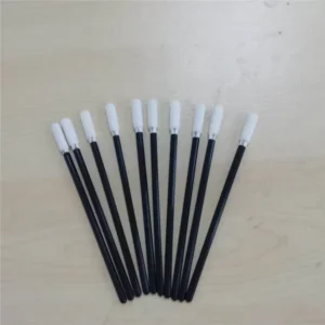 SW-147C Cotton Bud Foam Lint free Black Polypropylene Handle 116mm Total Length Swabs for Electronics Cleanroom Use