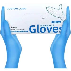 Safety Gloves Powder Free Latex Free Nitrile EN ISO 374 Type Cleaning Disposable Silicone free Customizable 4 Mil Hospital