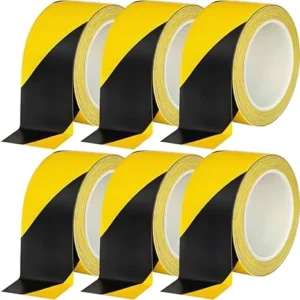 Safety Reflective PVC Warning Tape High Visibility Black Yellow Industrial Danger Warning Tape for Warehouse Floor Marking