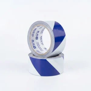 Safety Warning Rubber Single Sided Adhesive Caution Tape Applicator PVC Waterproof Blue White Marking Floor Tape