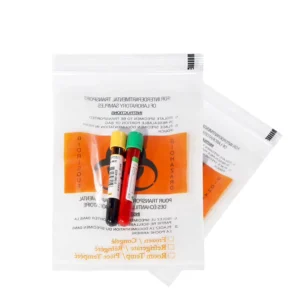 Secure Custom Size Biohazard Specimen Transport Bags With Zipper Top And LDPE Material For Lab Packaging