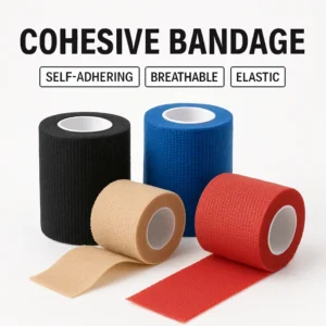 Self Adhering Cohesive Elastic Bandage Roll for Medical Wound Care Sports Support Compression Wrap Breathable Soft