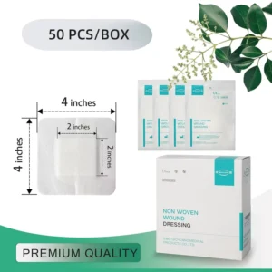 Self Adhesive 50PCS BOX Medical Non Woven Wound Dressings Band Aid Bandage Patches for Wound Care