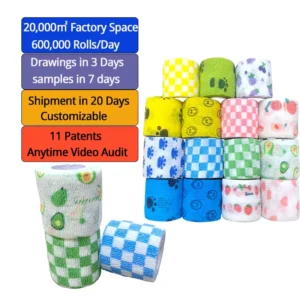 Self Adhesive Bandage Breathable Cohesive Bandage Wrap Elastic Self Adherent Tape for Stretch Athletic Sports Wrist Ankle