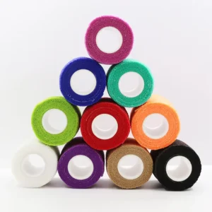 Self Adhesive Bandage Wrap Athletic Tape 2″ X 5 Yards Sports Tape Breathable Waterproof Elastic Bandage Non-Woven Bandage
