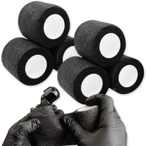Self Adhesive Bandage Wrap Tattoo Grip Cover Protect Elastic Black Grip Tape for Tattoo Machine