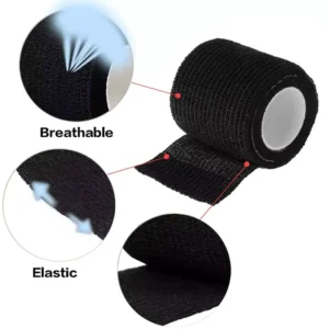 Self Adhesive Bandage Wrap Tattoo Grip Cover Protect Elastic Black Grip Tape for Tattoo Machine