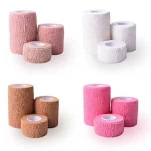 Self Adhesive Cohesive Medical Bandage CE Certified Easy to Tear for Sports Ankle Wrist Wrap Elastic Support