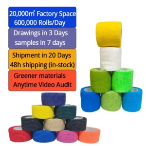 Self Adhesive Disposable Pink 5cm Non-woven Tattoo Grip Tape Cohesive Elastic Bandage Grip Wraps